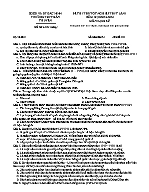 Đề thi thử Tốt nghiệp THPT môn Lịch sử (Lần 1) - Mã đề 101 - Năm học 2022-2023 - Trường THPT Hàn Thuyên (Có đáp án)